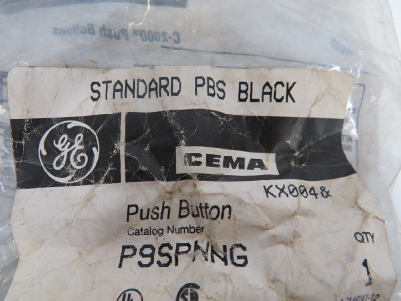 General Electric P9SPNNG Blank Black Standard Flush Push Button ! NWB !