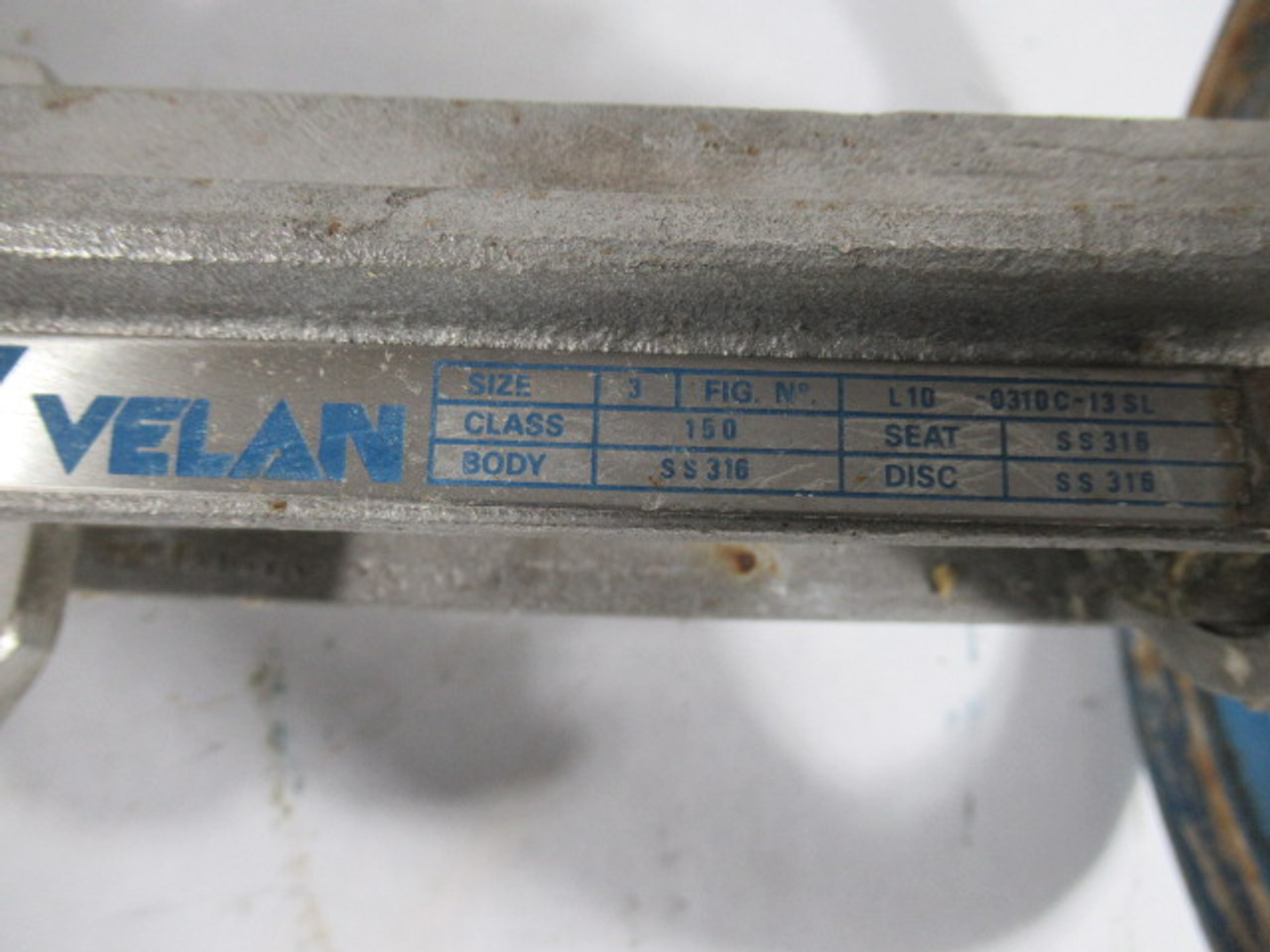 Velan L10-0310C-13SL Knife Gate Valve Size 3" Class 150 USED
