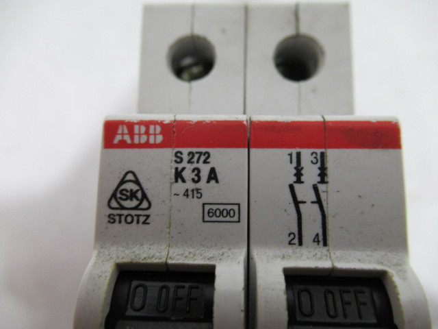 ABB S272-K3A Circuit Breaker 3A 415VAC 2-Pole USED