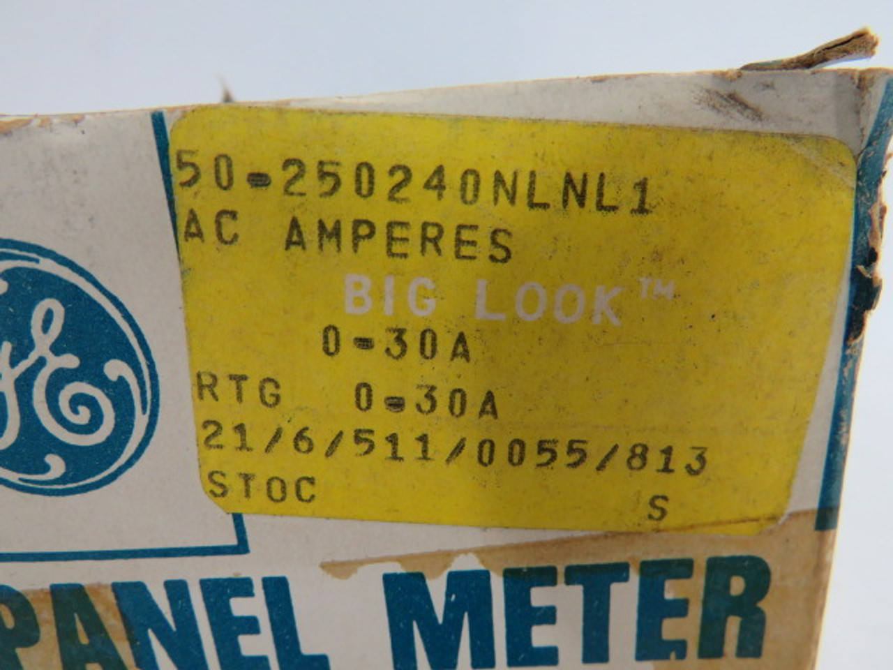 General Electric 50-250240NLNL1 Model 120 Panel Meter 0-30 AC Amperes ! NEW !