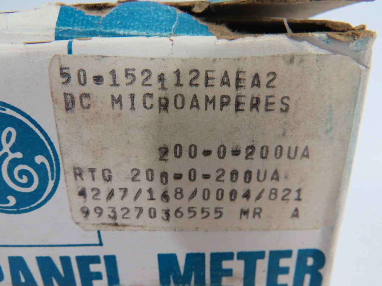 General Electric 50-152112EAEA2 Panel Meter 200-0-200 DC Microamperes ! NEW !