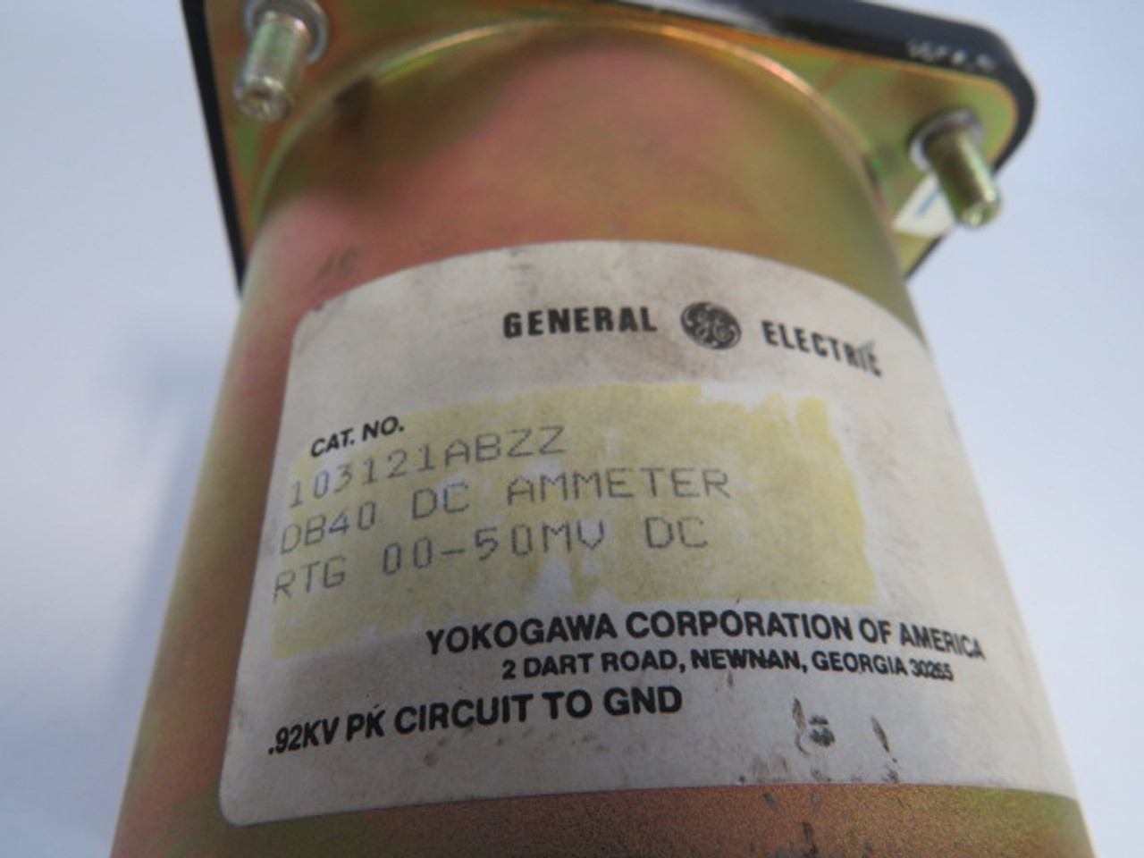 General Electric 103121ABZZ Panel Meter 0-3500FPM *Missing Center Clip* USED