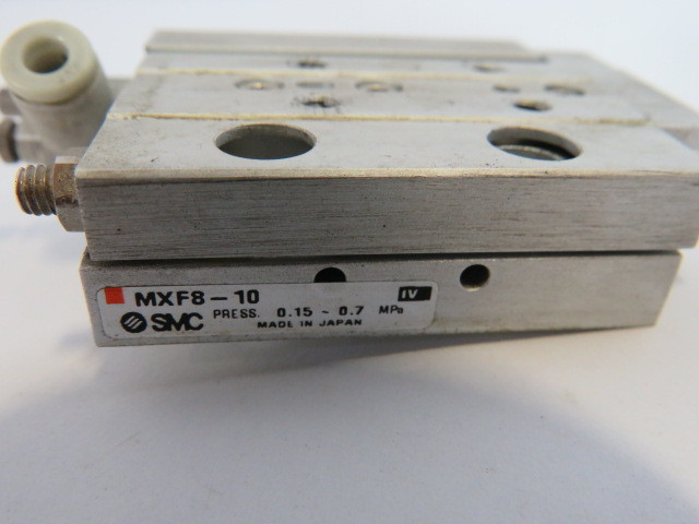 SMC MXF8-10 Guided Cylinder 8mm Bore 10mm Stroke USED