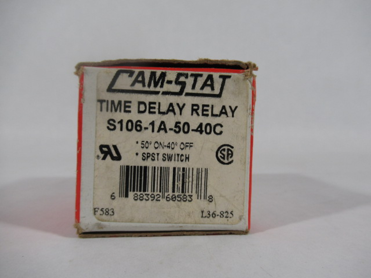 Cam-Stat S106-1A-50-40C Time Delay Relay 24VAC 45-55s On 30-55s Off ! NEW !