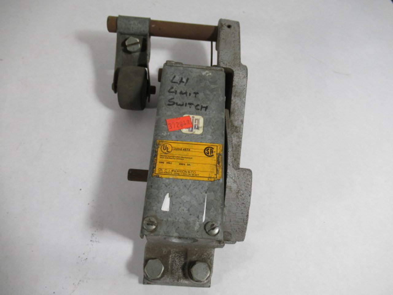 CJ Anderson 77801 HG-1 Left Hand Gate Limit Switch 250V 2A USED