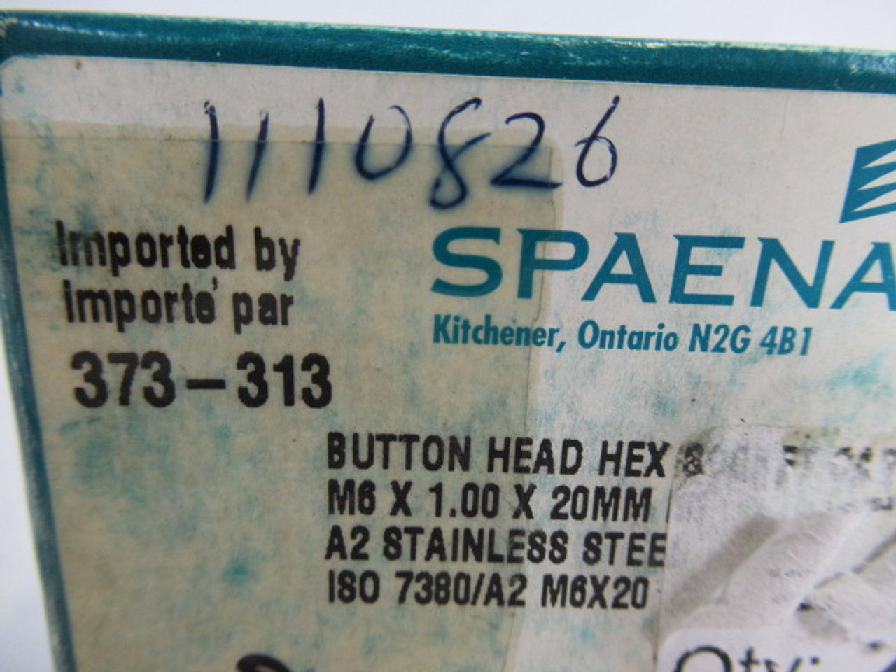 Spaenaur 373-313 SS Button Head Hex Socket Cap Screw Lot of 20 ! NEW !