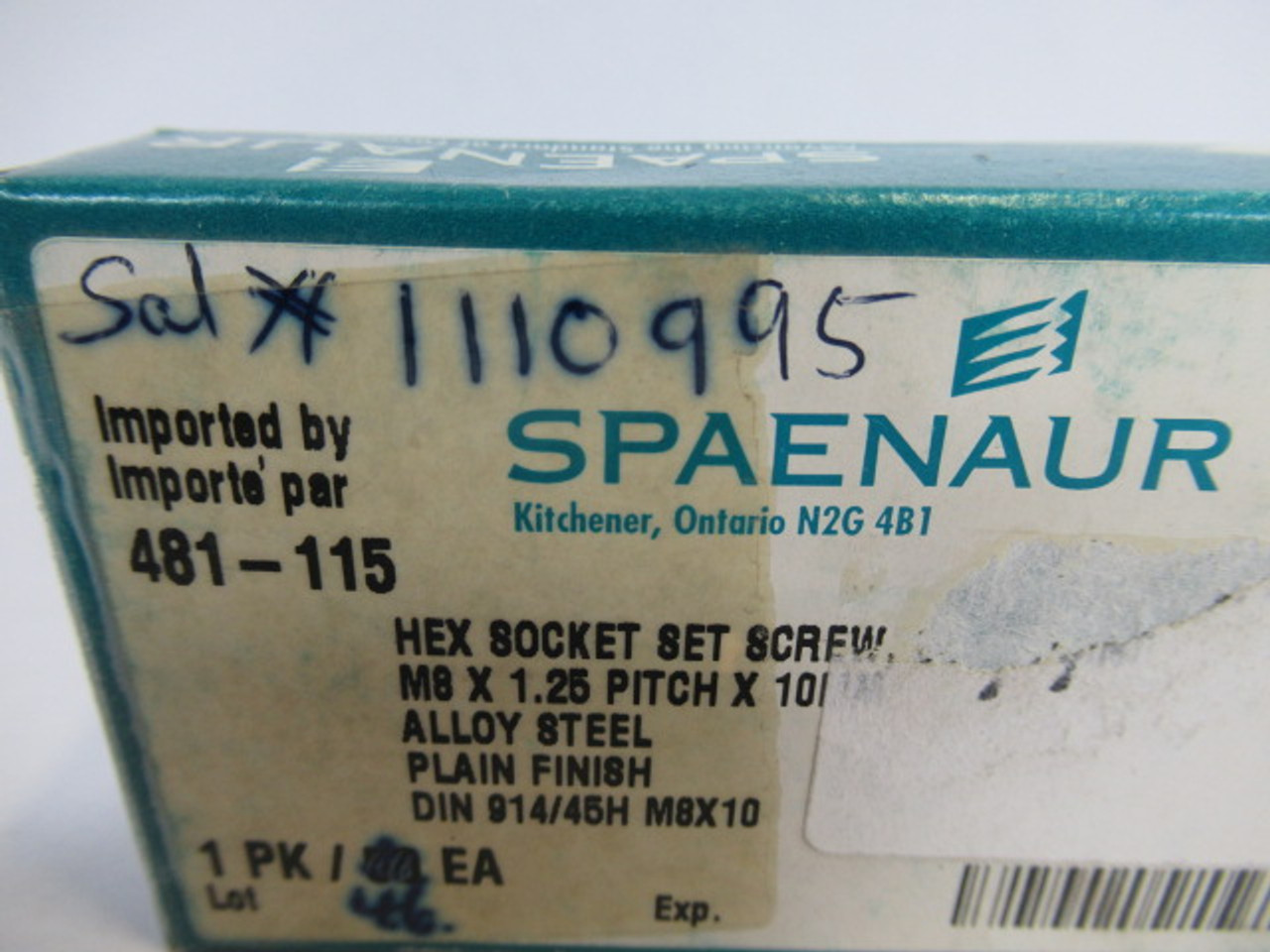 Spaenaur 481-115 Plain Finish Hex Socket Set Screw Lot of 46 ! NEW !