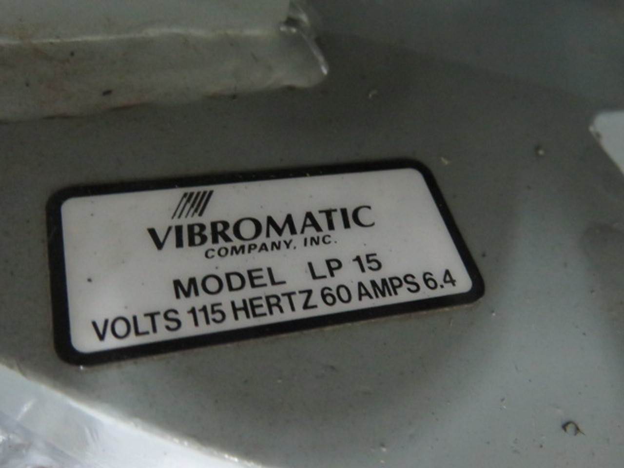 Vibromatic LP-15 LP15 Vibratory Bowl Feeder 115V 60Hz 6.4A USED