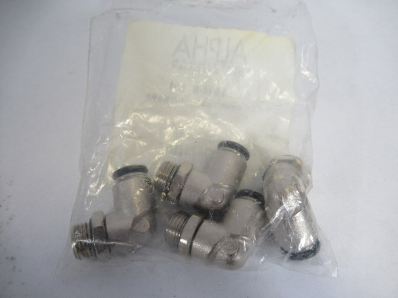 Alpha 50115N-8-1/4 Swivel Elbow Fitting 8mm Tube 1/4" BSSP Lot of 4 ! NWB !