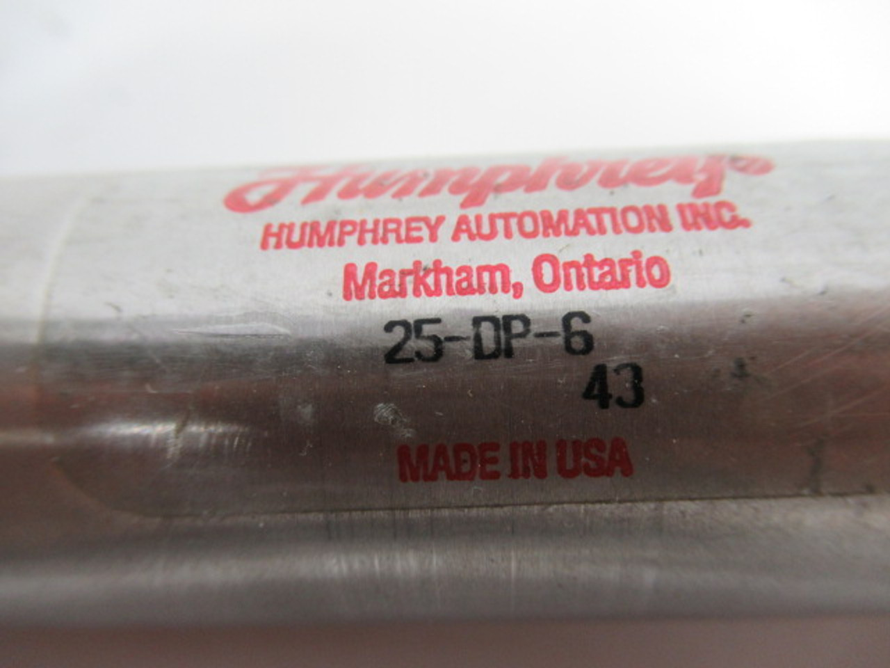 Humphrey 25-DP-6 Pneumatic Cylinder 25mm Bore 6" Stroke USED