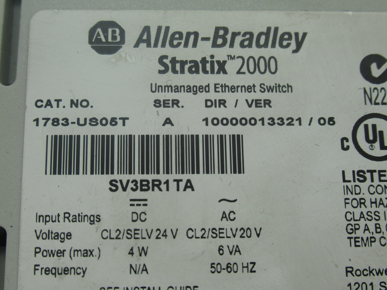 Allen-Bradley 1783-US05T Series A Unmanaged Ethernet Switch Ver. 05 USED