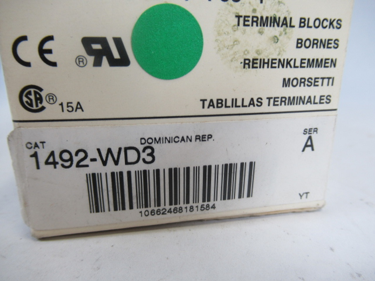 Allen-Bradley 1492-WD3 Series A Gray Terminal Block 500V 2.5mm2 50-Pack ! NEW !