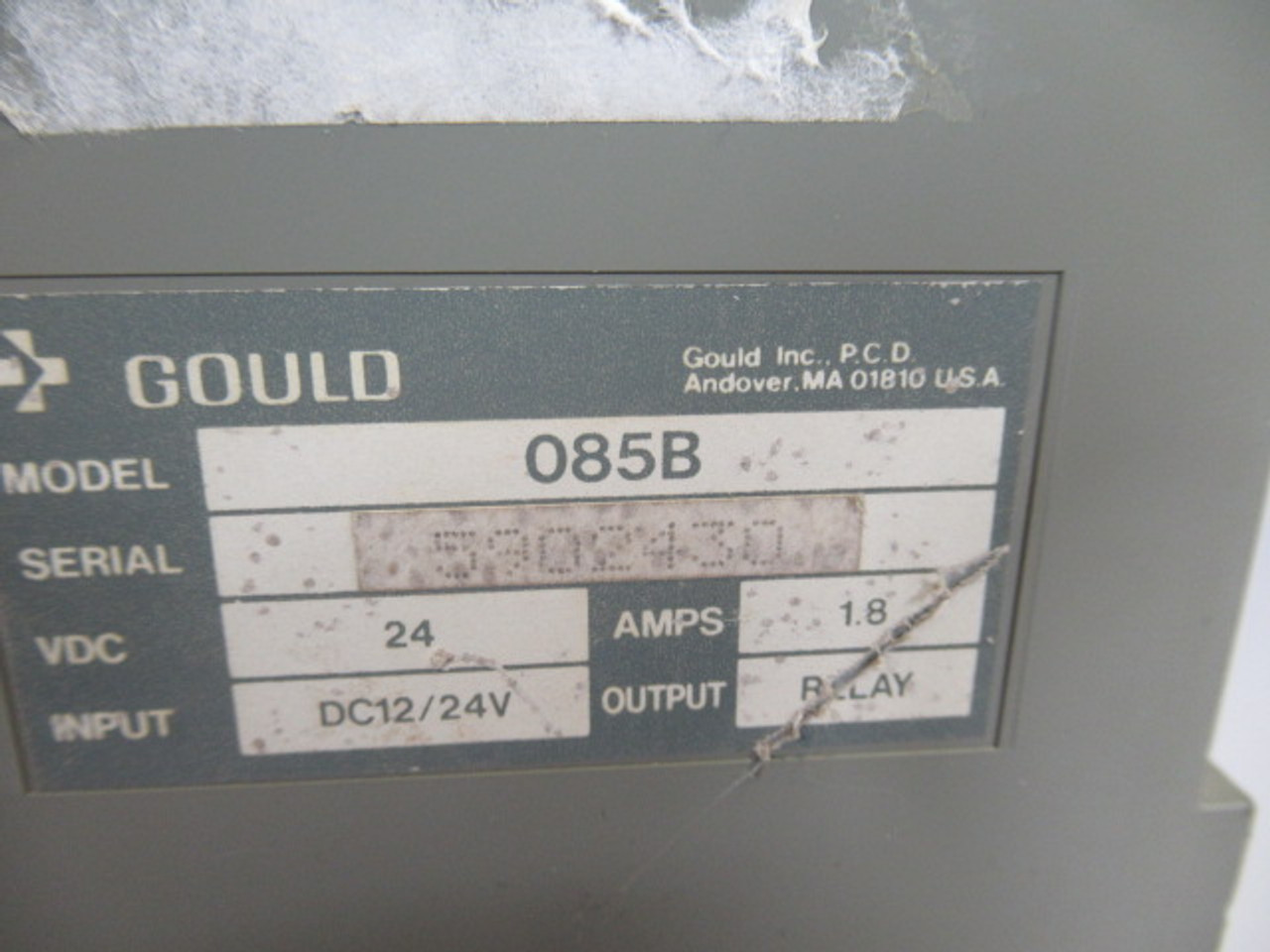 Gould 085B Programmable Controller 24VDC 1.8A In.12/24VDC USED