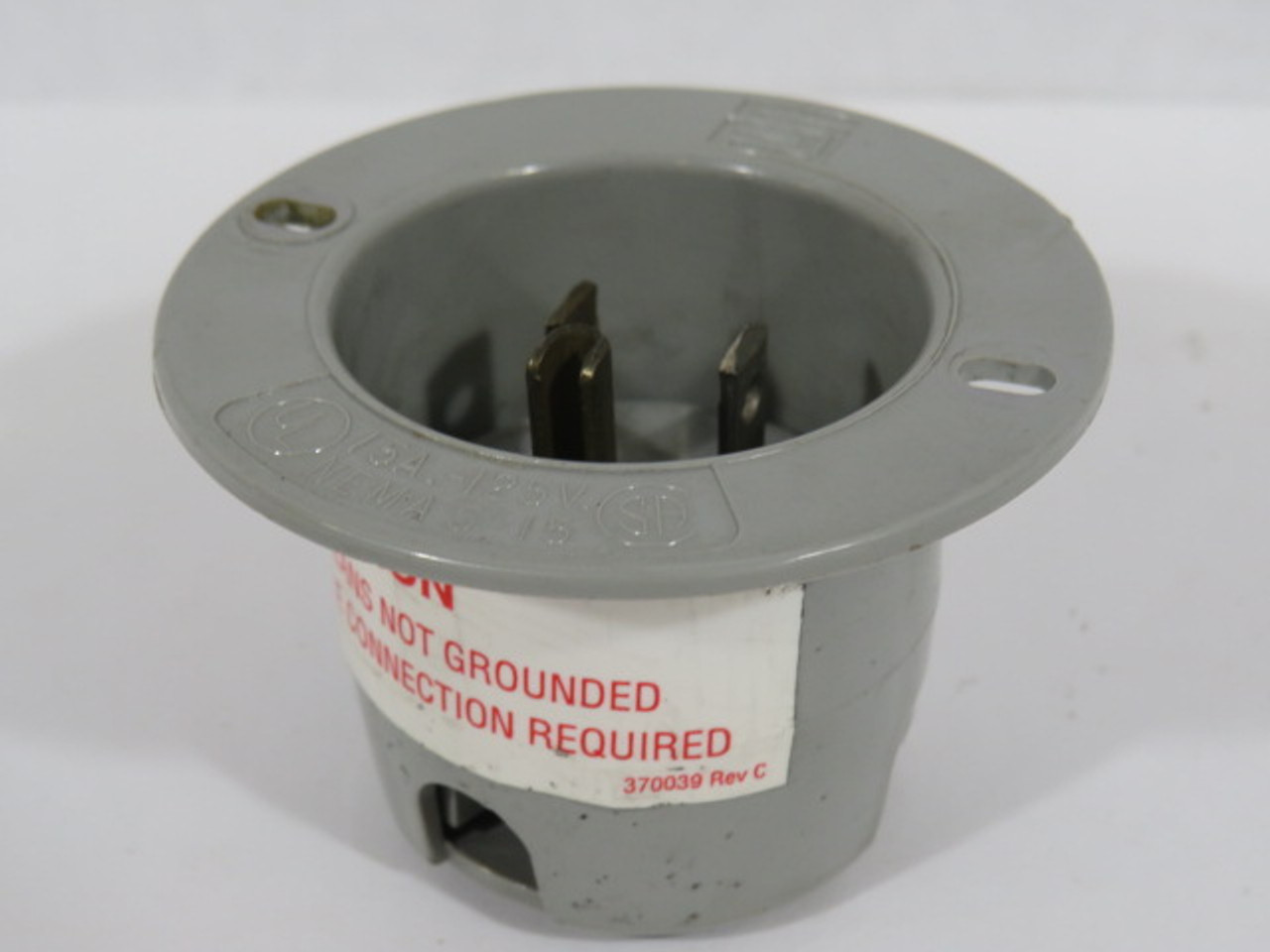 Pass & Seymour 5278-SS Gray Power Entry Plug 15A 125V 3W 2P USED