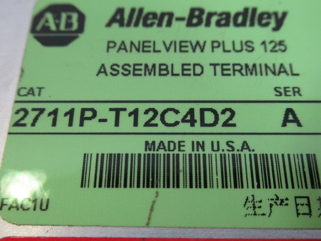 Allen-Bradley 2711P-T12C4D2 PanelView Plus 1250 Series A 24VDC 70W USED