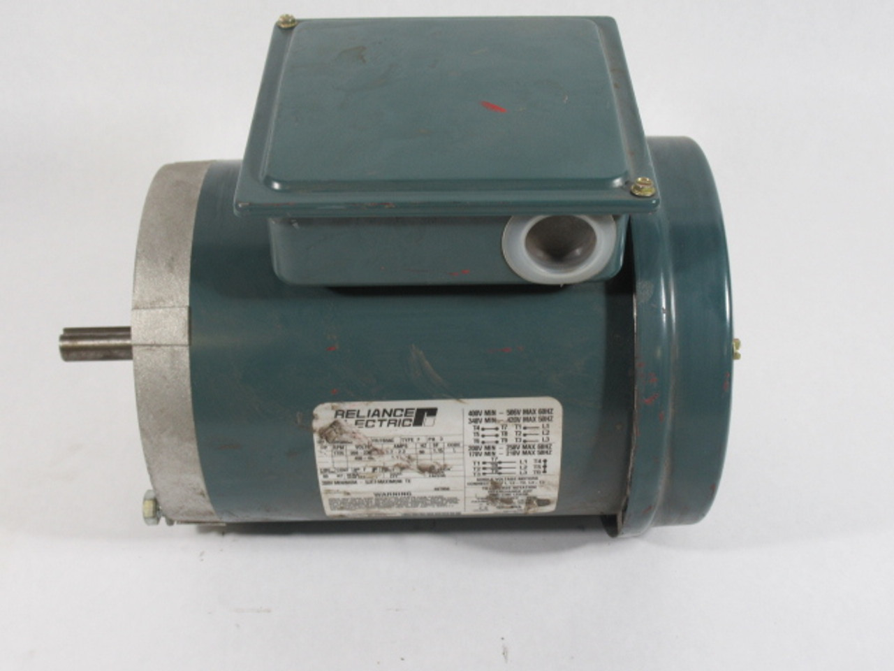 Reliance Electric 1/2HP 1725RPM 208-230V TEFC 3Ph 2.2A 60Hz USED