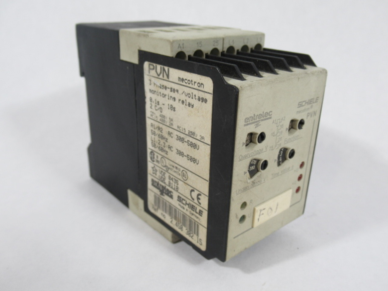 Entrelec 2.450.302.15 3 Phase-Seq/Voltage Monitoring Relay 300-500V USED