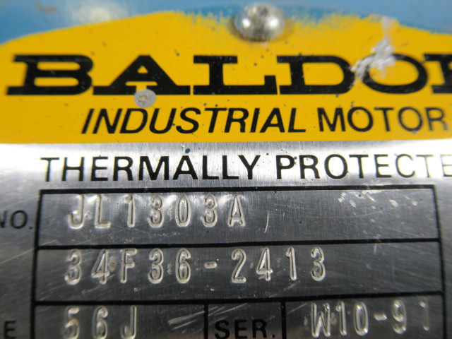 Baldor .5HP 3450RPM 115/230V 56J DP 1PH 7.4/3.7A 60Hz USED