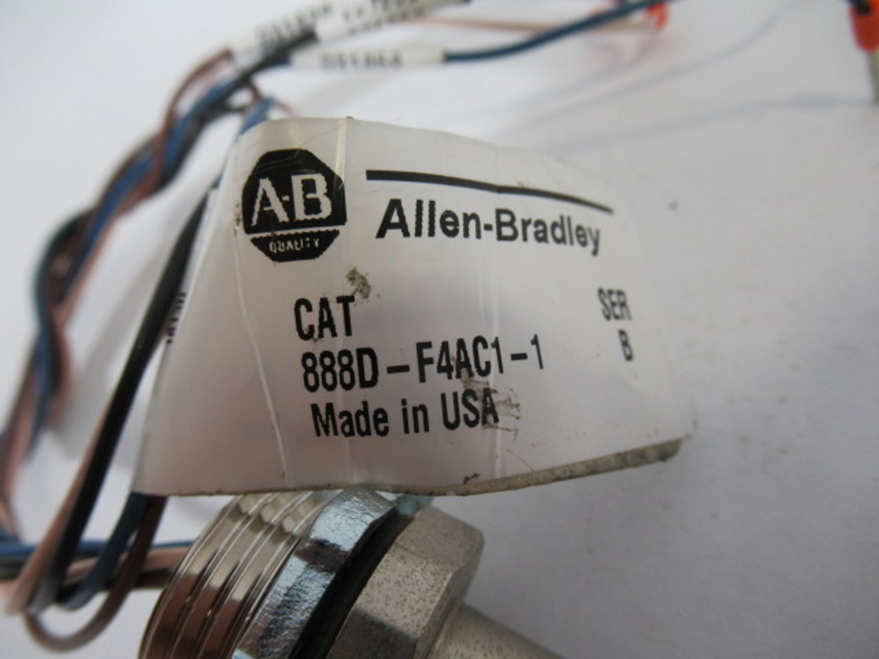 Allen-Bradley 888D-F4AC1-1 Ser B 4P Female DC Micro Receptacle 16"L USED