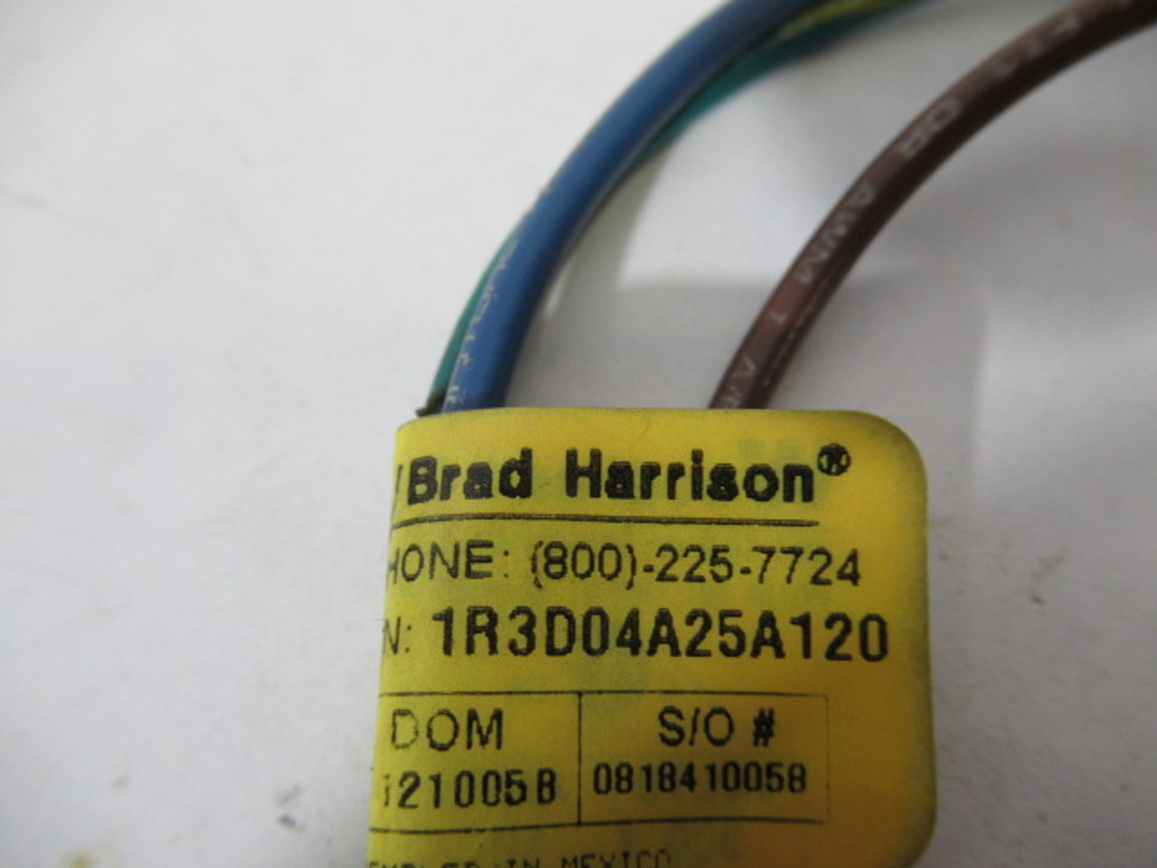 Brad Harrison 1R3D04A25A120 3P Female Receptacle 10A 300V 12"L USED