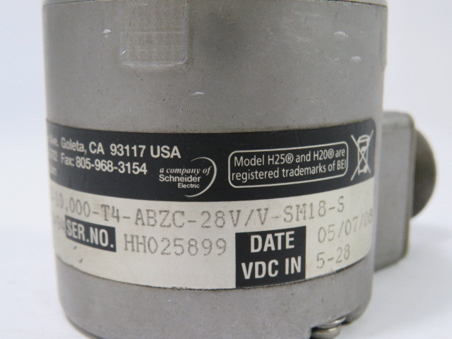 BEI Optical Rotary Encoder 10,000PPR 5-28VDC C/W Coupling USED