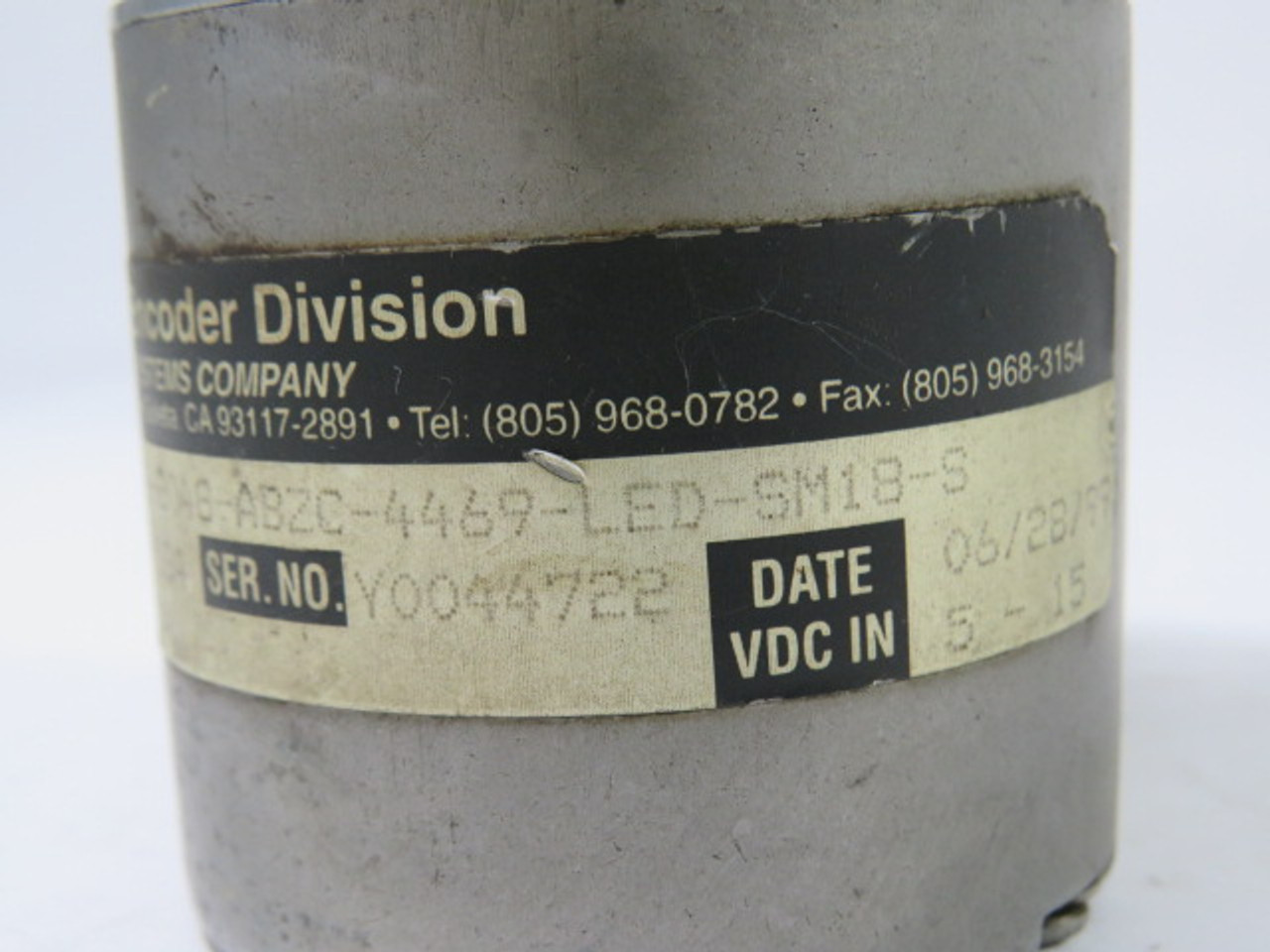 BEI Optical Rotary Encoder 3/8" Bore 2048PPR 5-15VDC USED