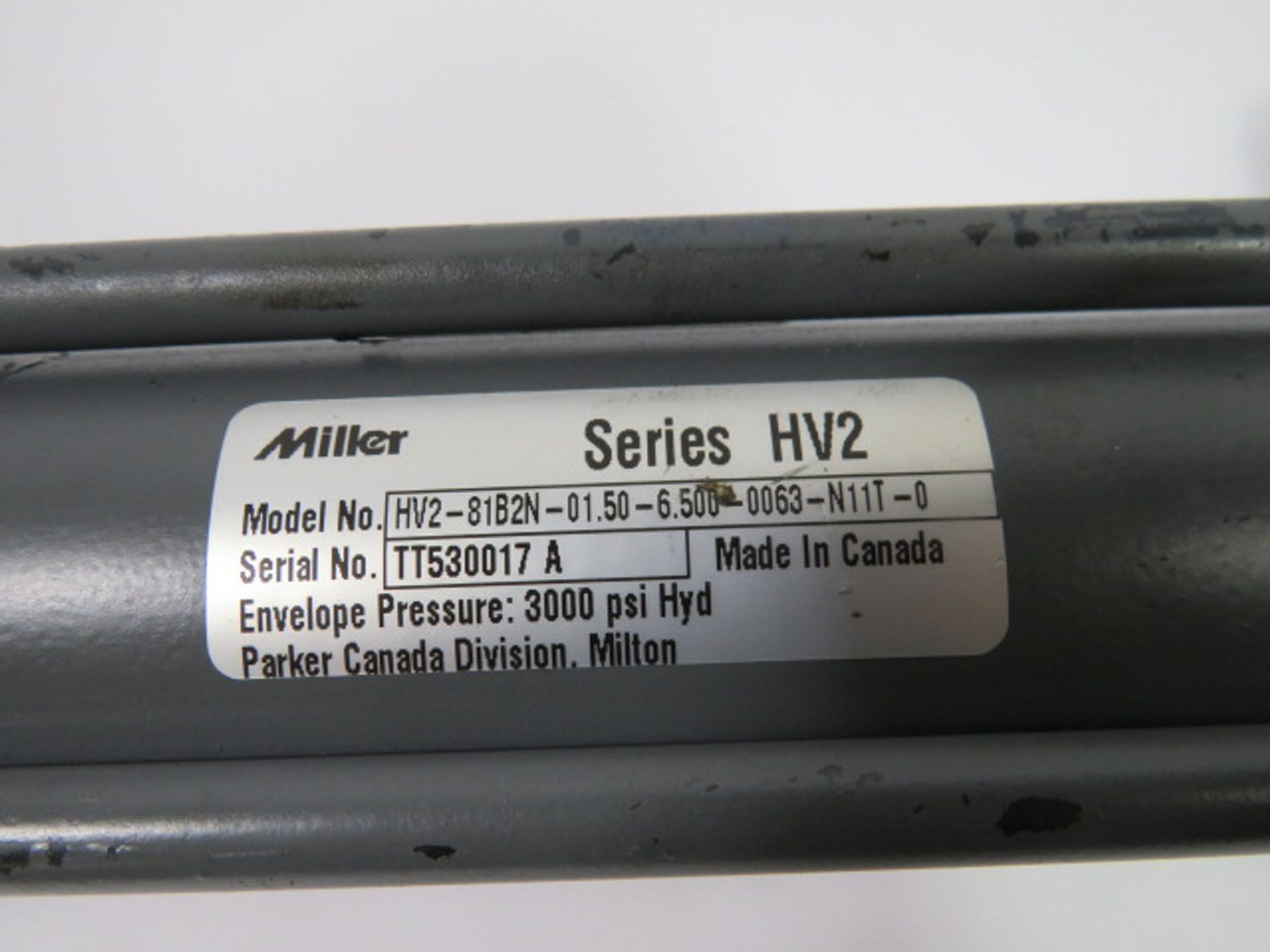 Miller HV2-81B2N-01.50-6.500-0063-N11T-0 Cylinder 1.5" Bore 6.5" Stroke USED