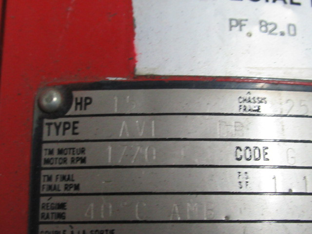 US Motors 15HP 1770RPM 575V 254VP 3PH 15A 60Hz Broken Electrical Cover USED