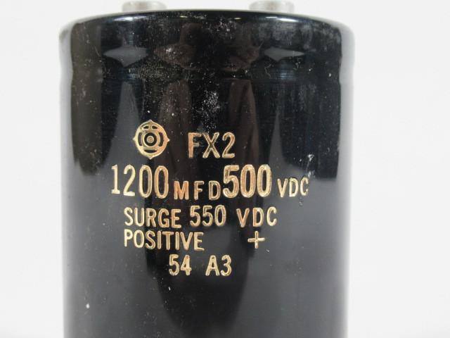 Hitachi FX2 Capacitor 1200mfd 500VDC 550 Surge VDC USED