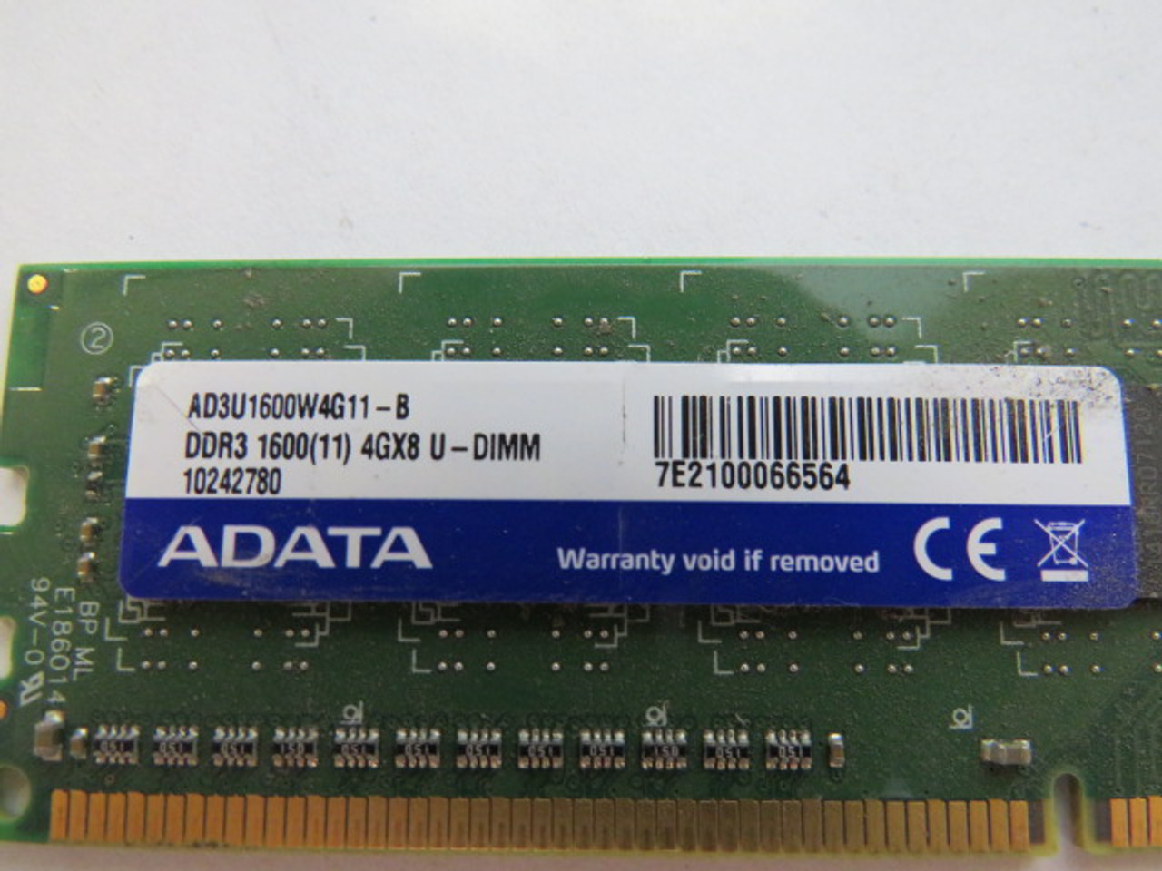 ADATA AD3U1600W4G11-B DDR3 RAM 4GB USED