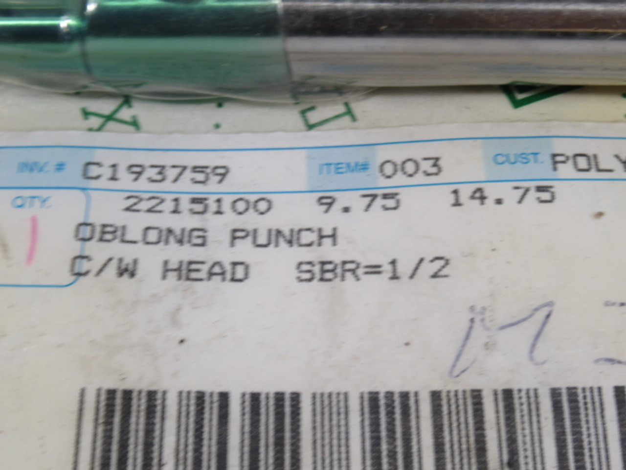 Exacta Punch #003 Oblong Punch C/W Head SBR=1/2 ! NEW !