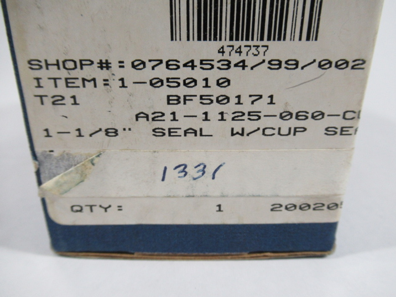 John Crane 1-05010 Seal W/Cup Seat Type 21 1-1/8" ! NEW !