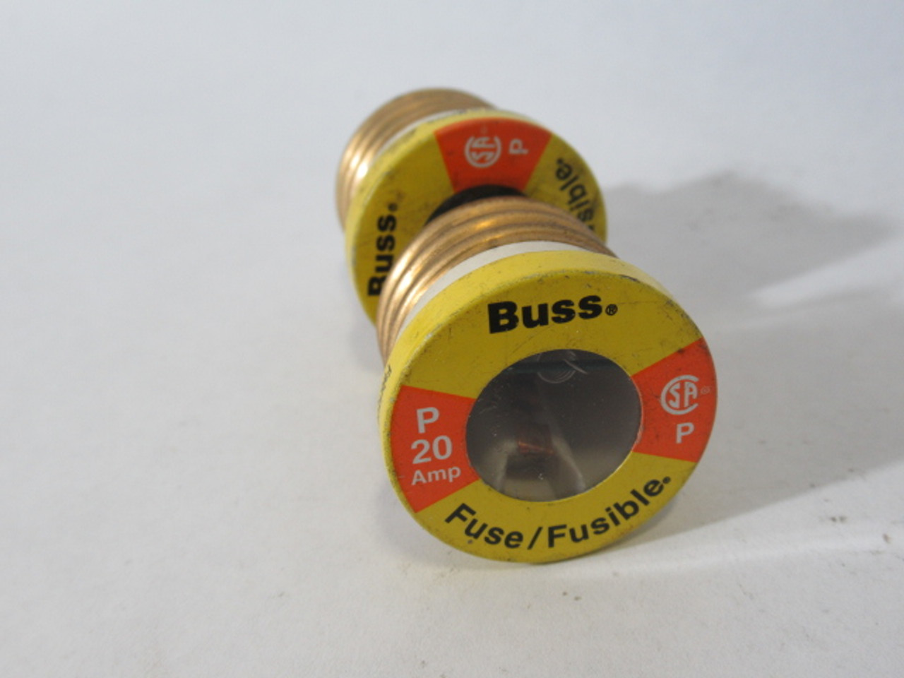 Bussmann P20 P Type Glass Plug Fuse 20A 125VAC Lot of 2 USED