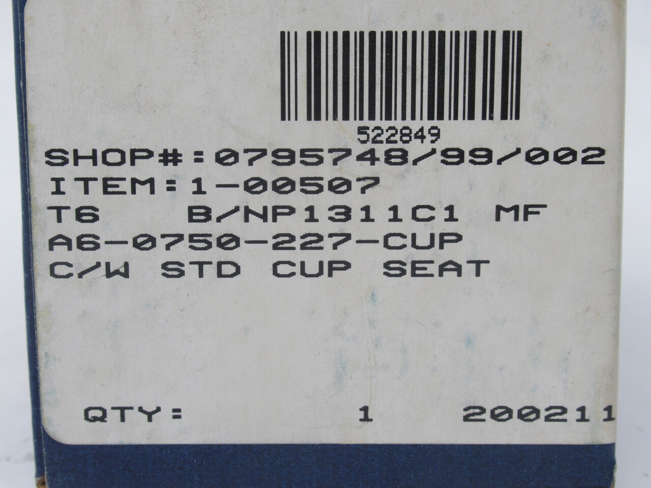 John Crane 1-00507 Type 6 General-Duty Elastomer Bellows Shaft Seal 0.75" NEW