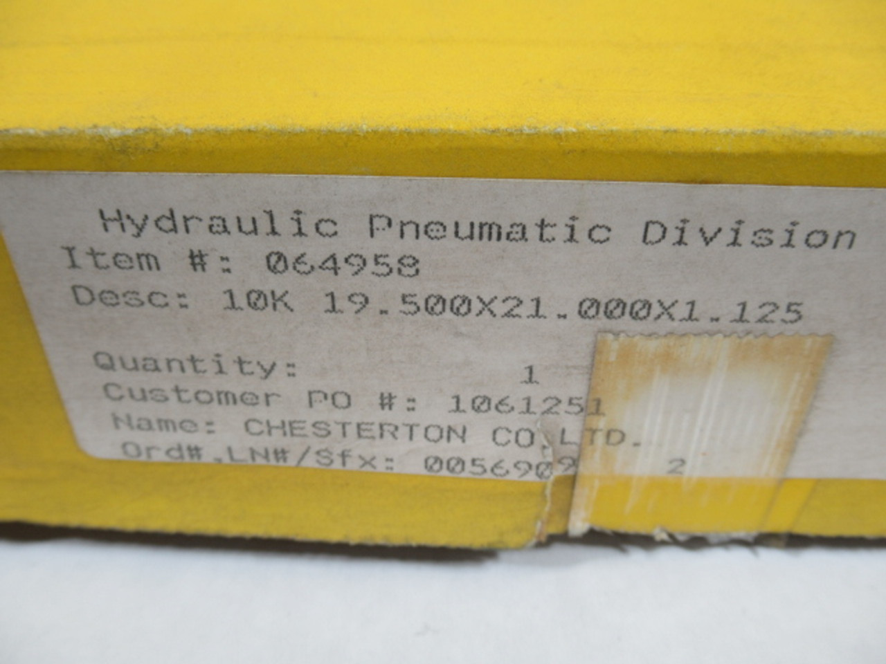Chesterton 064958 Hydraulic Seal 10K 19.5" x 21" x 1.125" ! NEW !