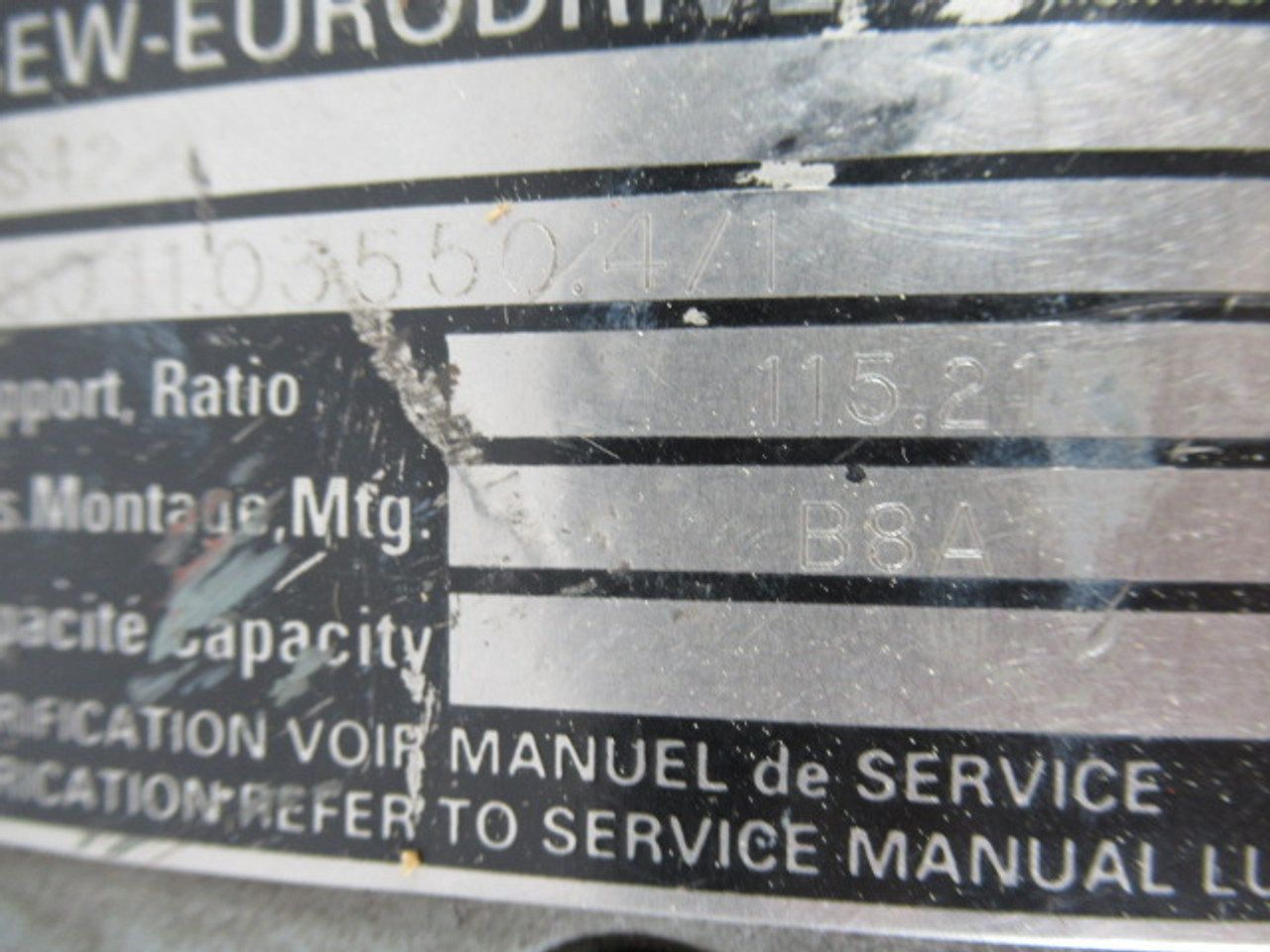 Sew-Eurodrive S42 Gear Reducer 115.21:1 Ratio USED