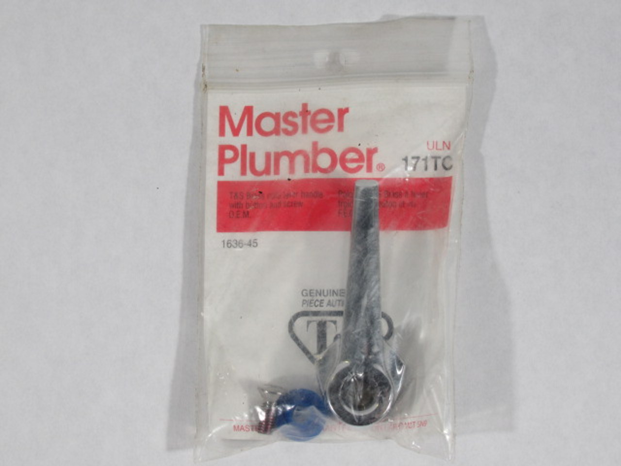 Master Plumber 171TC Cold Lever Handle W/ Button and Screw ! NWB !