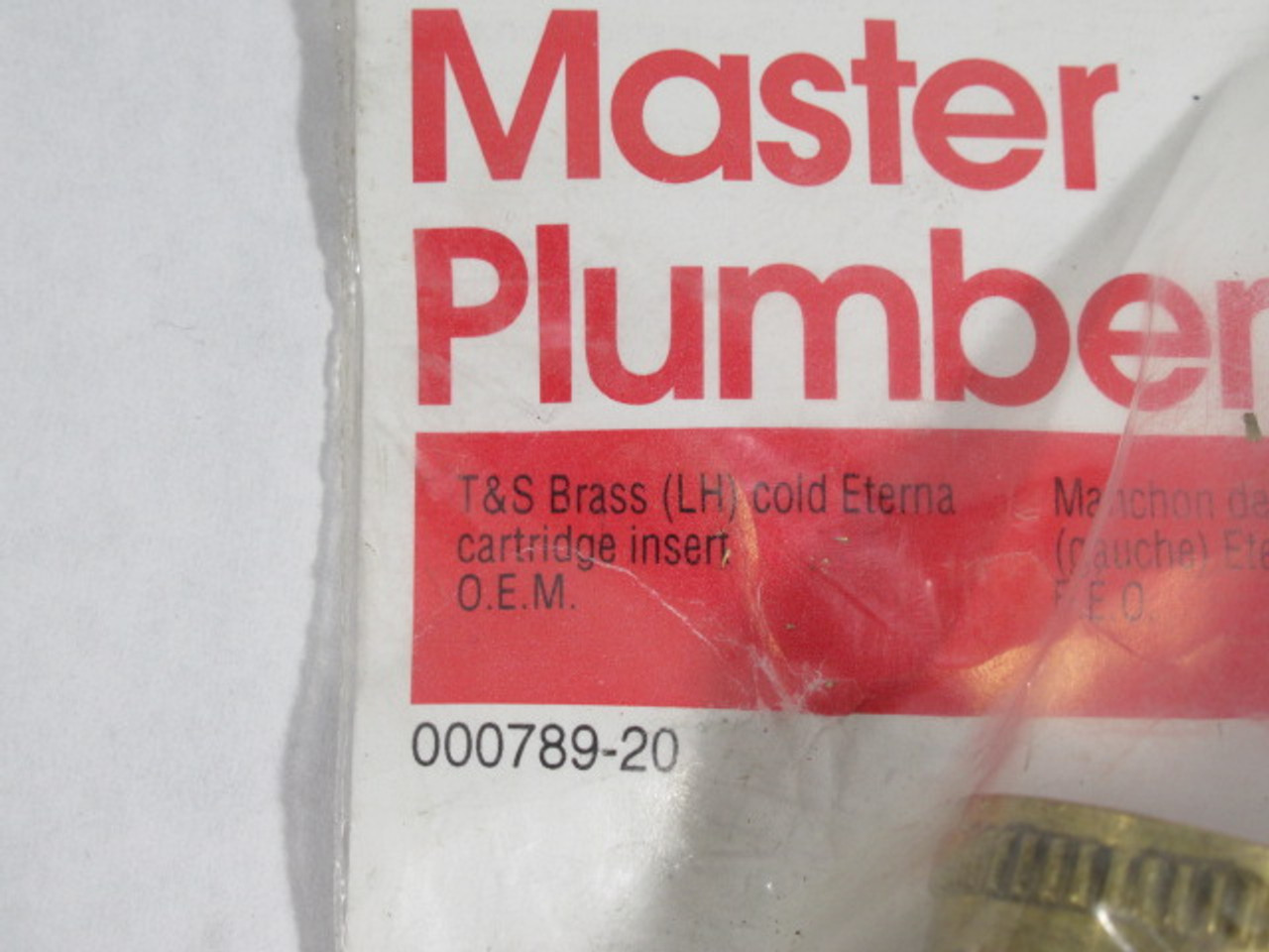 Master Plumber T-4 Brass L.H. Cold Eterna Cartridge Insert ! NWB !