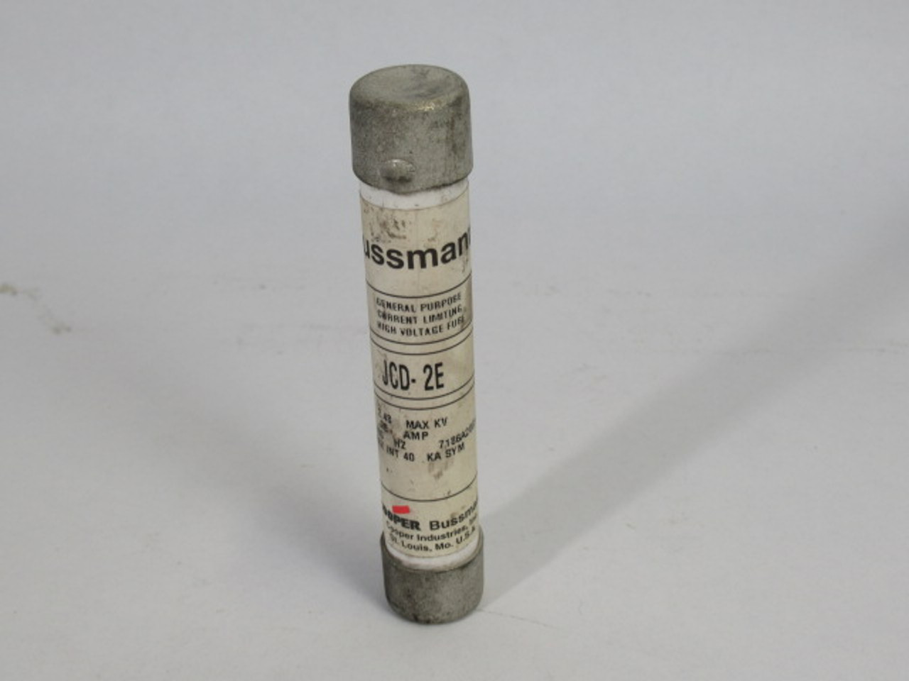 Bussmann JCD-2E General Purpose Fuse 2E Amp 2.48kW 50/60Hz 2400/2750VAC USED