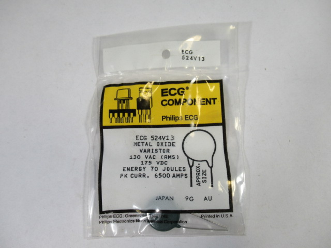 ECG Component ECG524V13 Metal Oxide Varistor 130VAC 175VDC ! NEW !
