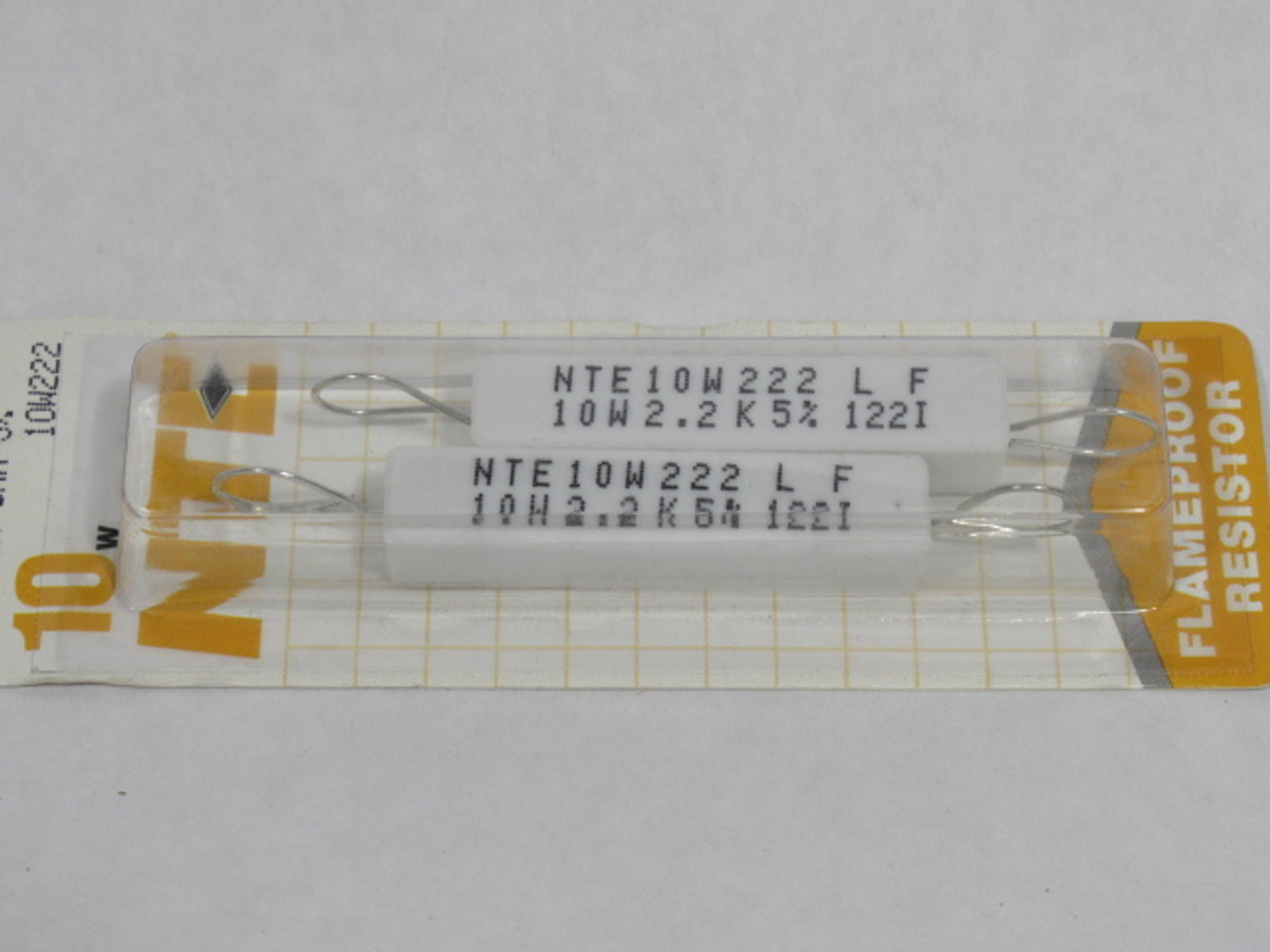 NTE 10W222 Flameproof Resistors 10W 2.2k OHM 5% 2-Pack ! NEW !