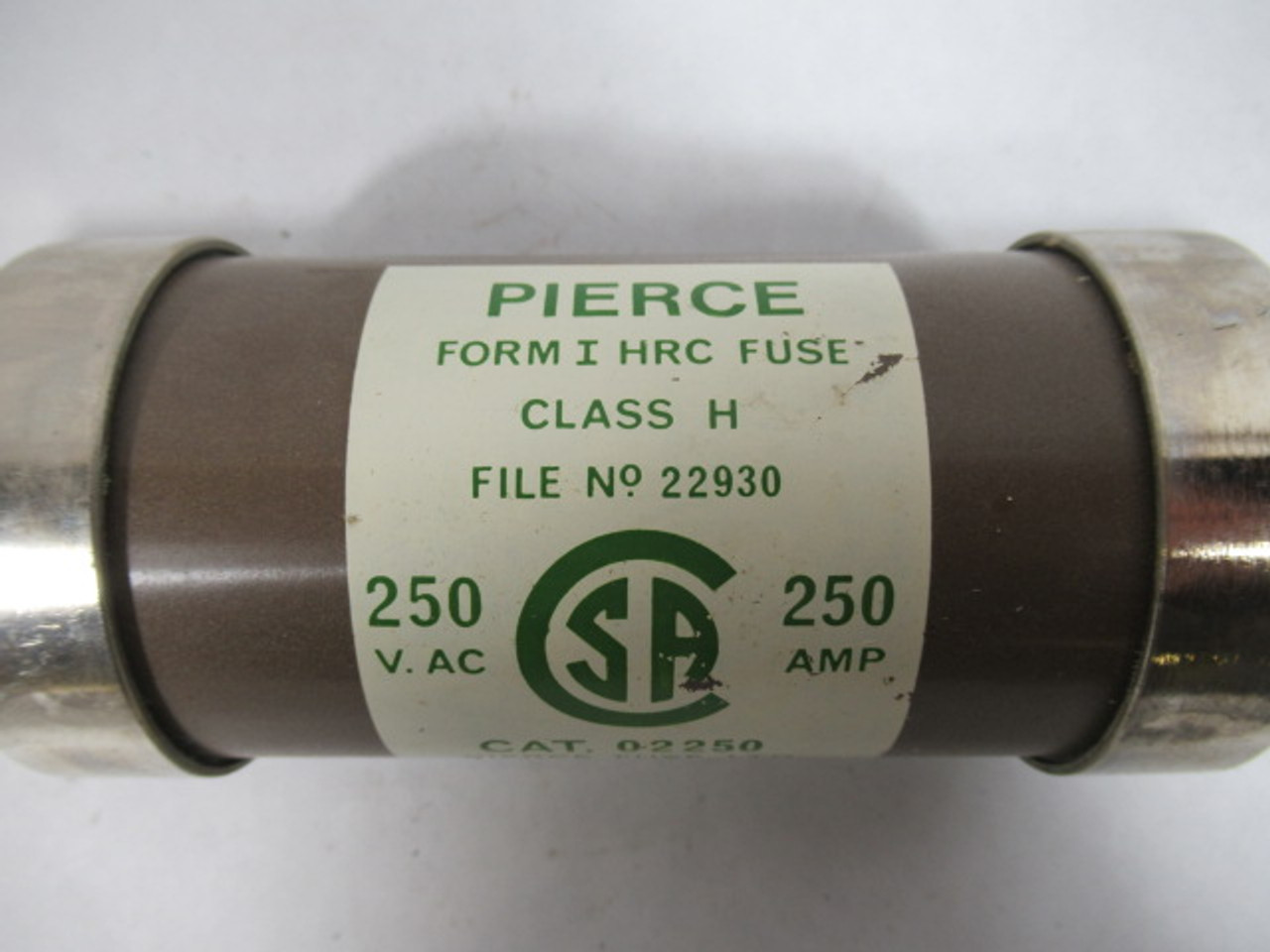 Pierce 02250 Form I HRC Fuse Class H 250VAC 250A *Damaged Box* ! NEW !