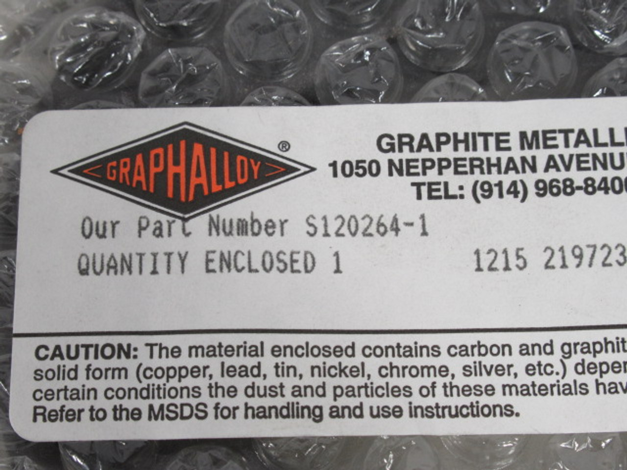 Graphalloy S120264-1 High Temperature Thrust Washer 4.495" OD 2.52" ID ! NEW !