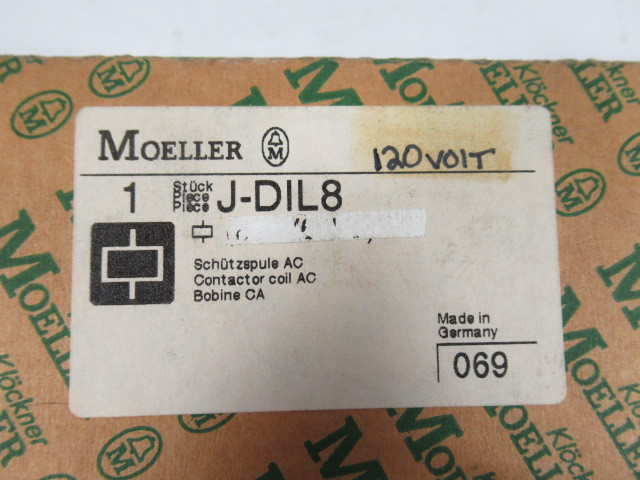 Klockner-Moeller J-DIL8 Contactor Coil 110/120V 50/60Hz NEW
