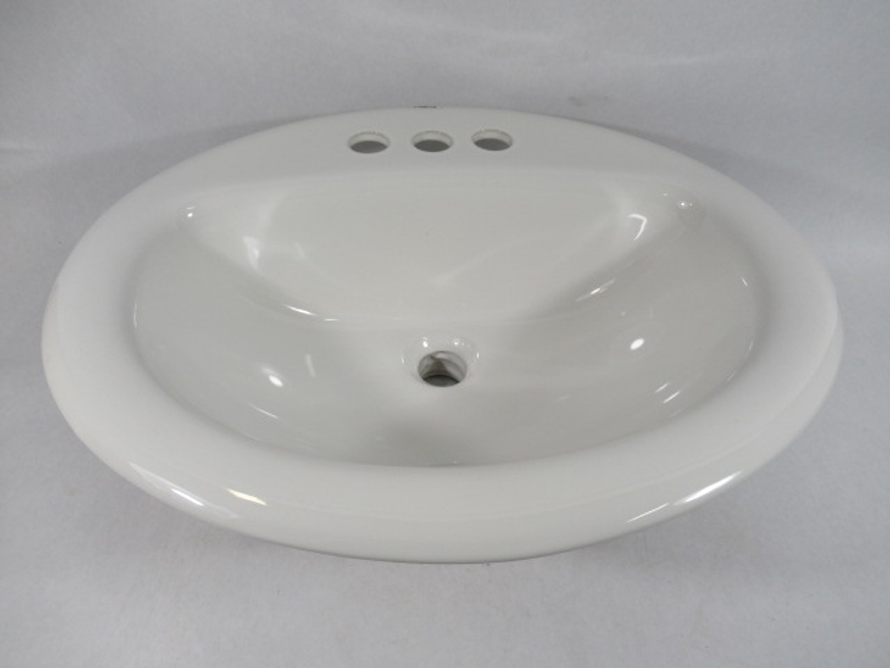 Contrac 4140BGW Soft White Oval Drop-In Sink Vitreous China 4" Center ! NEW !