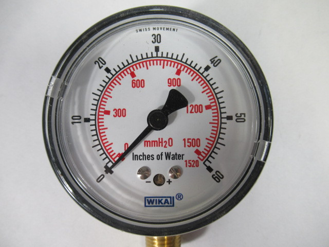 Wika 8976716 Water Pressure Gauge 0-1500mmH2O 0-60In/Water ! NEW !