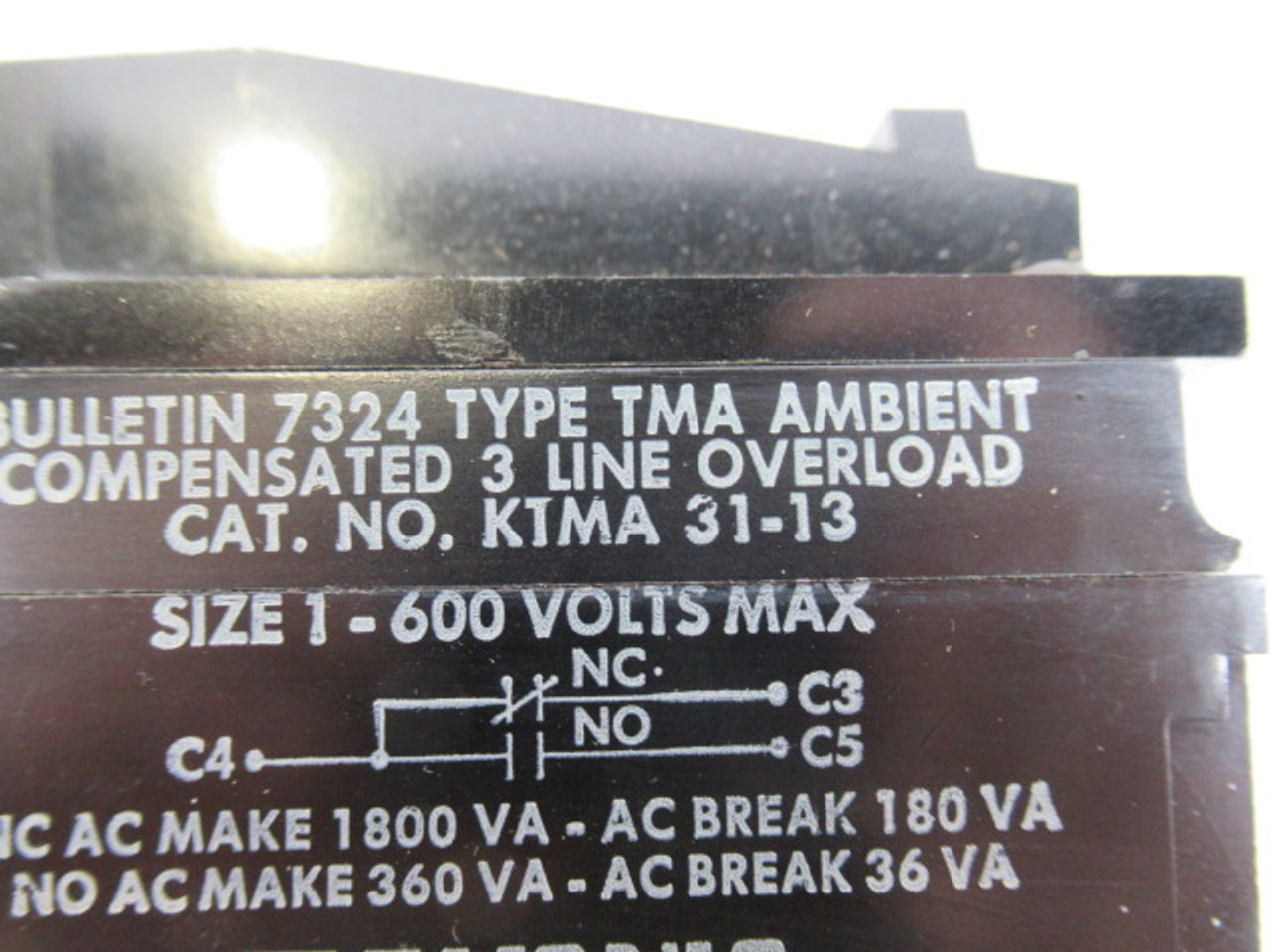 Sylvania KTMA31-13 3 Line Overload Relay Type TMA 600V NOP