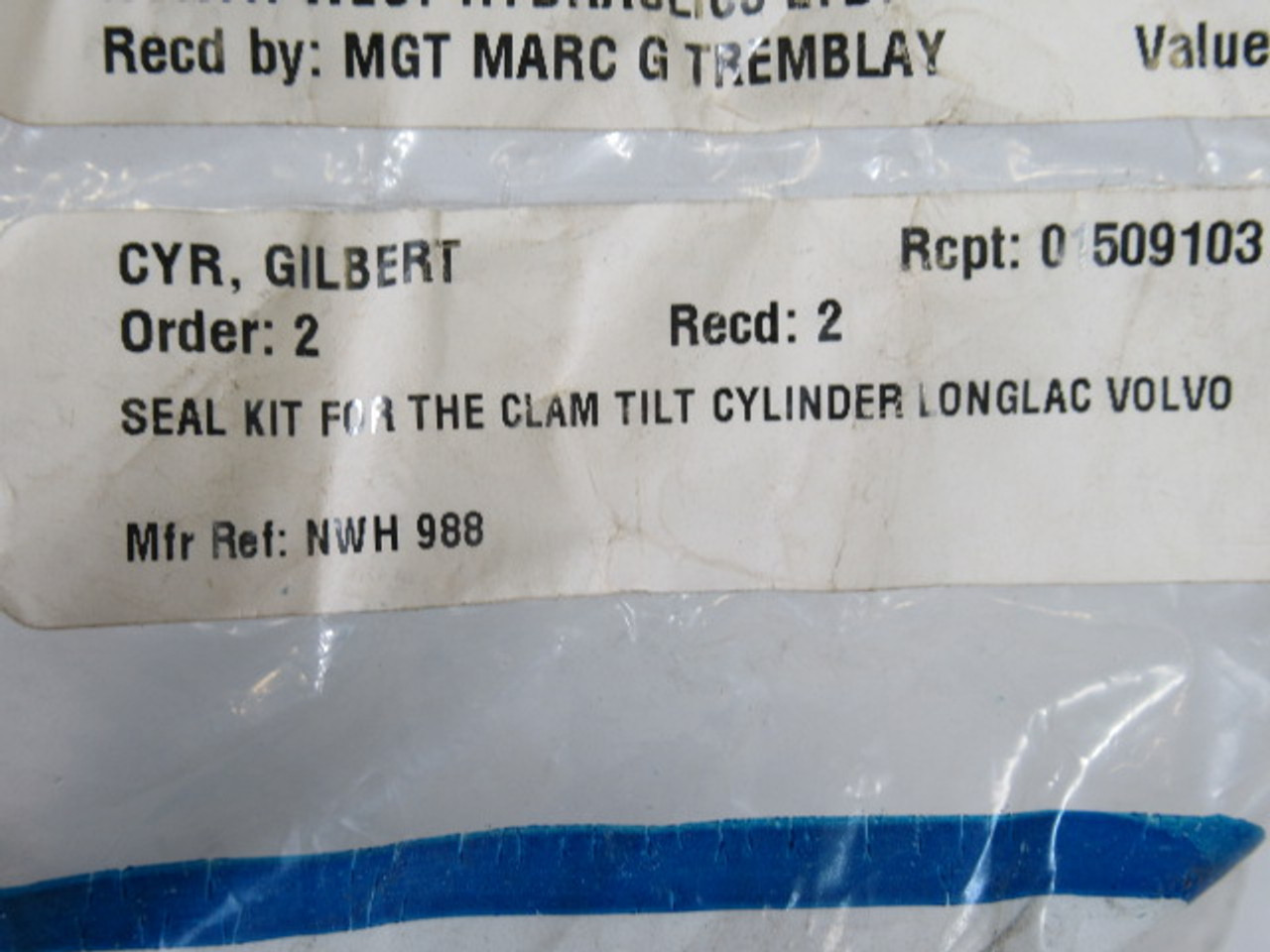 Generic 988 Seal Kit for Tilt Cylinder ! NWB !