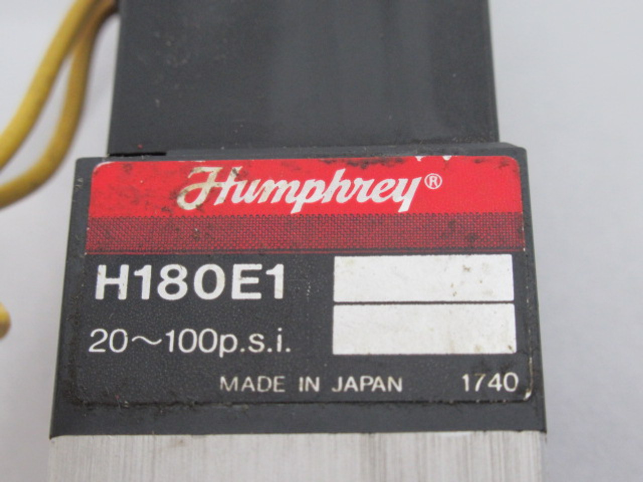 Humphrey H180E1-120/60 Solenoid Valve 20-100PSI 120V@60Hz Coil USED