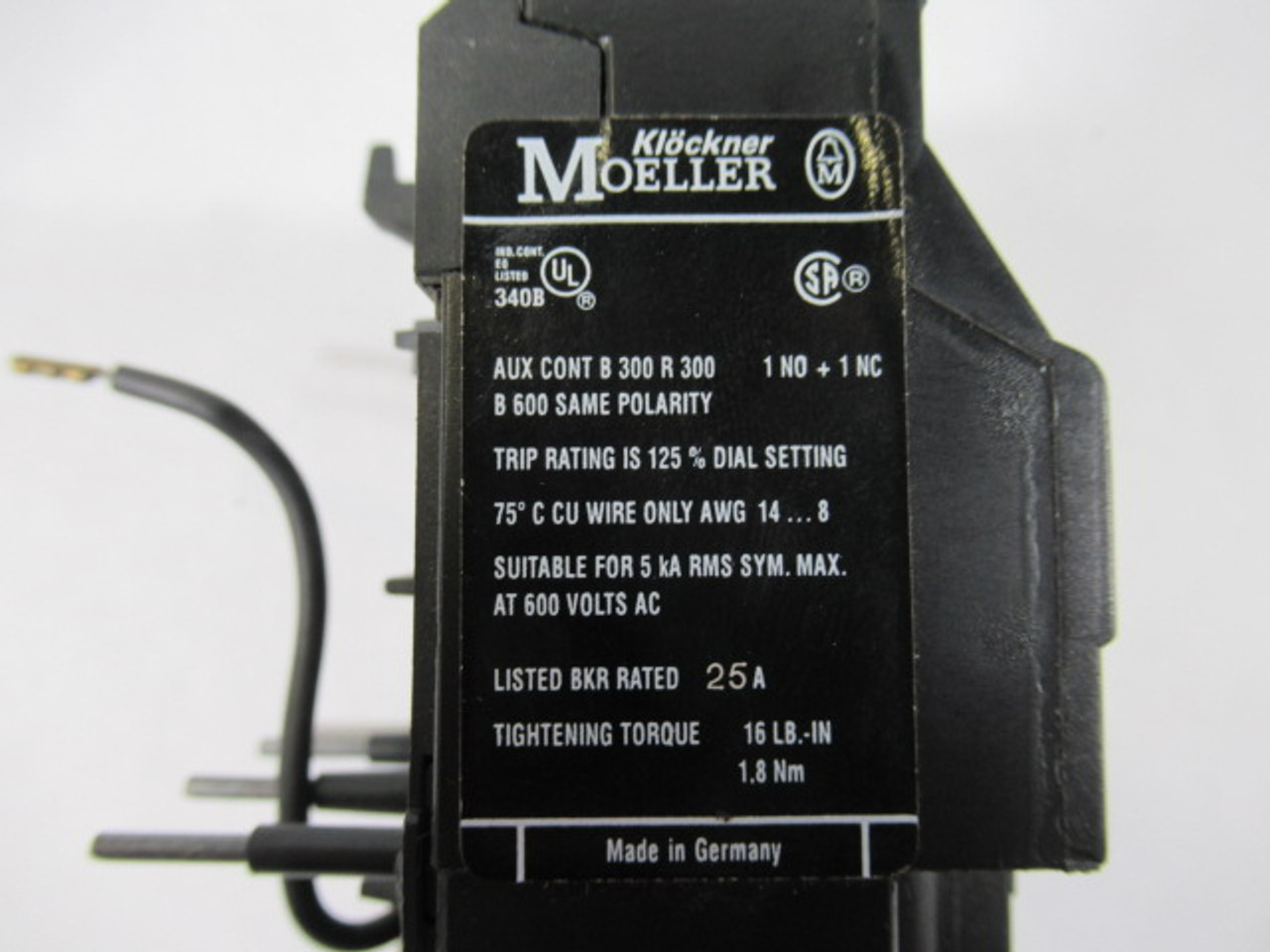 Klockner-Moeller Z00-6 Overload Relay 4-6A 3 Pole 690V 1NO/1NC USED